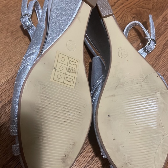 Silver Sparkle Wedge Shoes - Picture 4 of 4